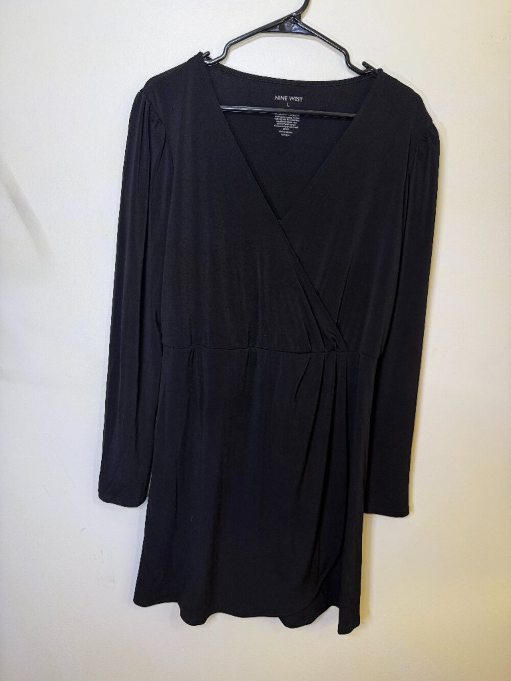 Nine West Black Faux Wrap Dress